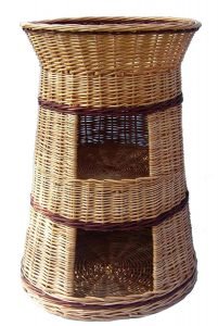 Floranica - Superior Three Tiers Wicker Cat Tower Bed Basket House